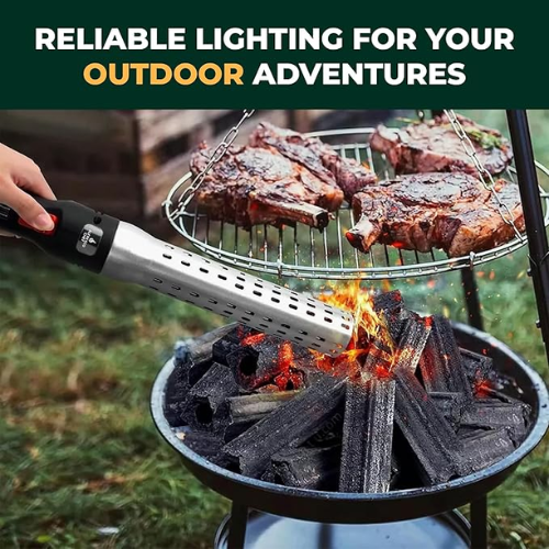 ALFRESCO CHEF PowerFlame 2000W Electric BBQ Charcoal Starter – Rapid Fire Igniter for Grills, Smokers & Firepits – Fast Heating, Safe Electric Lighter with Built-In Blower – No Gas or Lighter Fluid