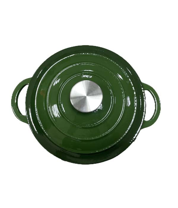 Forest Green Cast Iron Casserole Dish