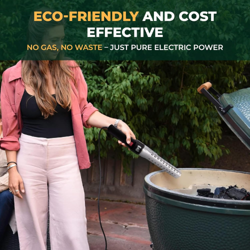 ALFRESCO CHEF PowerFlame 2000W Electric BBQ Charcoal Starter – Rapid Fire Igniter for Grills, Smokers & Firepits – Fast Heating, Safe Electric Lighter with Built-In Blower – No Gas or Lighter Fluid