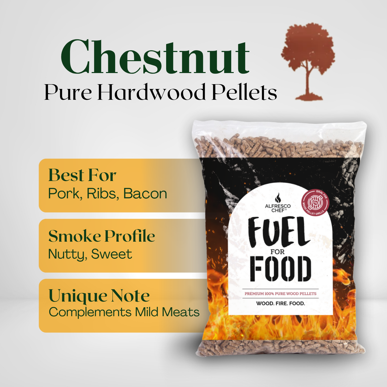 The Ultimate BBQ Experience | Acacia, Chestnut, Oak – Premium Hardwood Pellets for BBQ & Grilling Enthusiasts