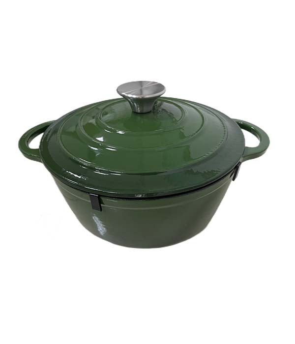 Forest Green Cast Iron Casserole Dish