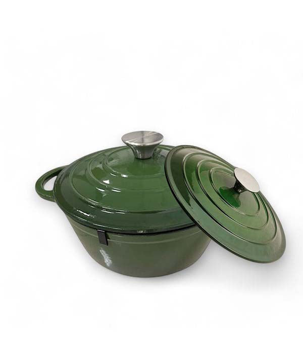 Forest Green Cast Iron Casserole Dish
