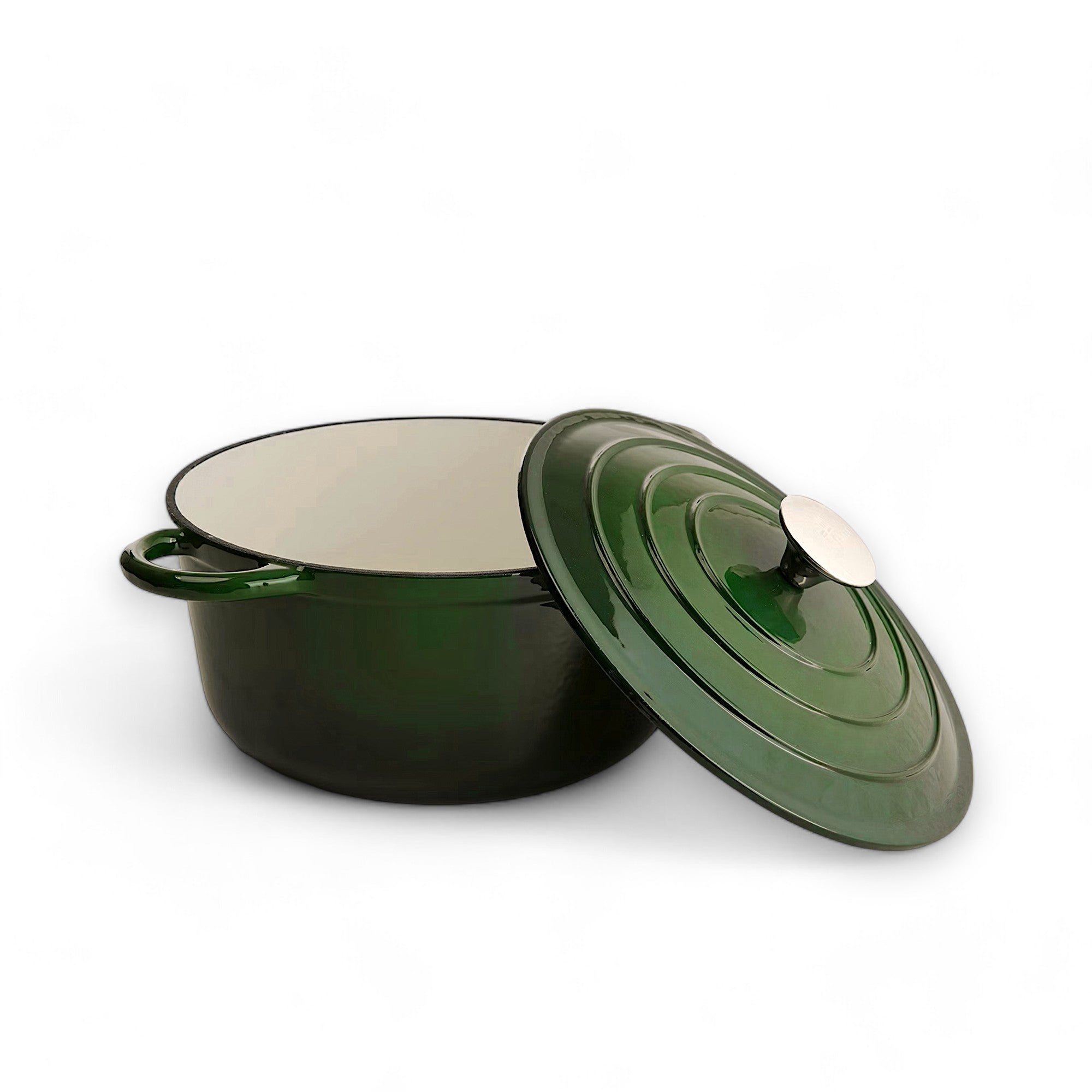 Forest Green Cast Iron Casserole Dish