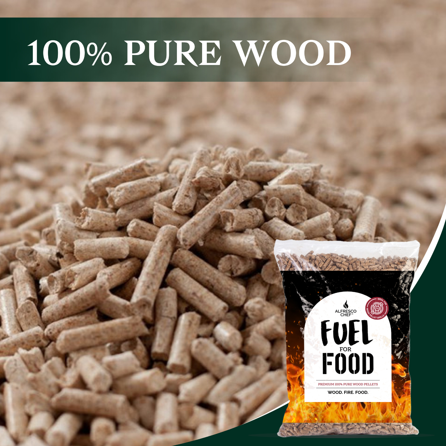 100% Pure Wood Pellets - 9KG PER BAG