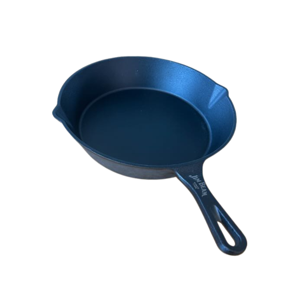 Jim Beam 10" Cast Iron Skillet – Pre-Seasoned Non-Stick Frying Pan with Pouring Spouts – All Hob Types & Oven Safe