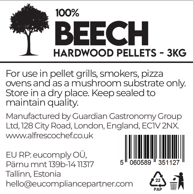 BEECH 3KG per bag - 100% Pure Wood Pellets