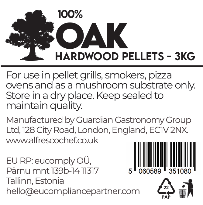 OAK 3KG per bag - 100% Pure Wood Pellets