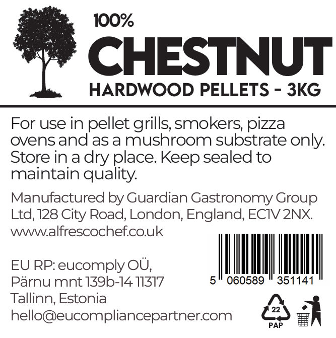 CHESTNUT 3KG per bag - 100% Pure Wood Pellets