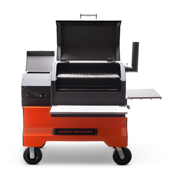 Yoder Smokers YS640s Pellet Grill – Comp Cart – Storage Drawer – Orange