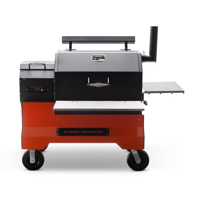 Yoder Smokers YS640s Pellet Grill – Comp Cart – Storage Drawer – Orange
