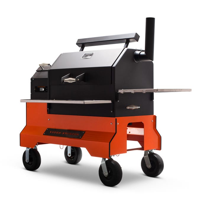 Yoder Smokers YS640s Pellet Grill – Comp Cart – Storage Drawer – Orange
