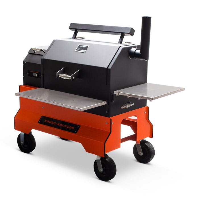 Yoder Smokers YS640s Pellet Grill – Comp Cart – Storage Drawer – Orange