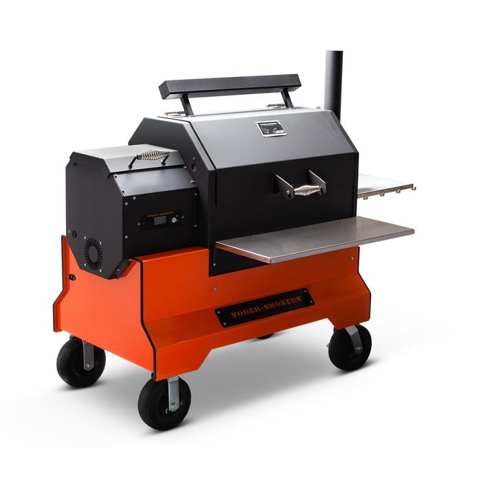 Yoder Smokers YS640s Pellet Grill – Comp Cart – Storage Drawer – Orange