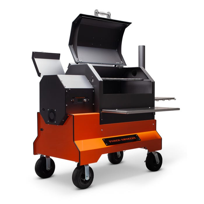 Yoder Smokers YS640s Pellet Grill – Comp Cart – Storage Drawer – Orange
